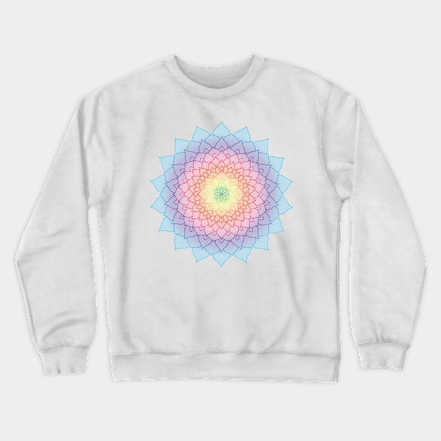 Rainbow Floral Mandala Crewneck Sweatshirt by ElviraDraat